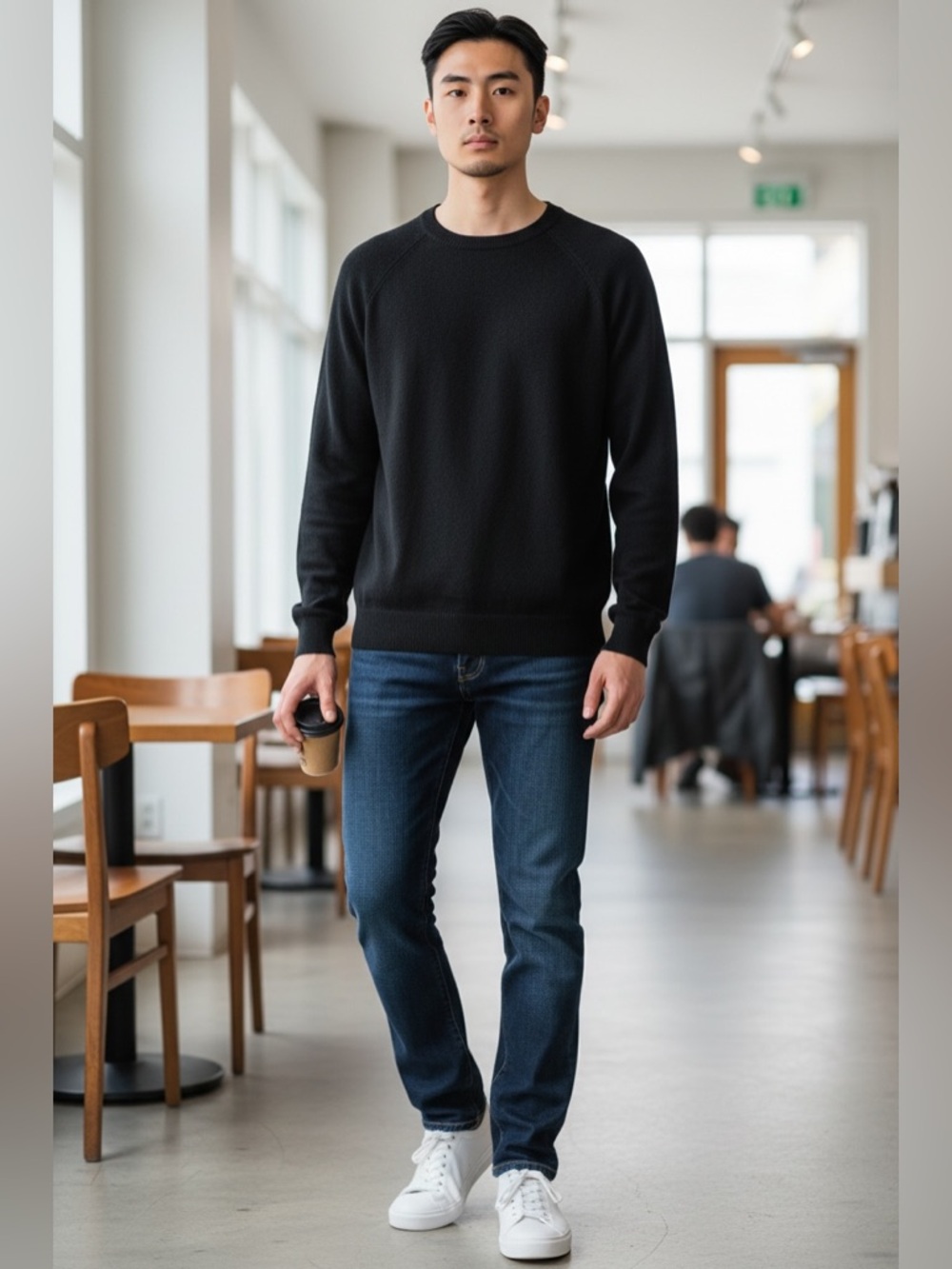 BR Standard men’s Black Wool large Sweater preppy old money classic
